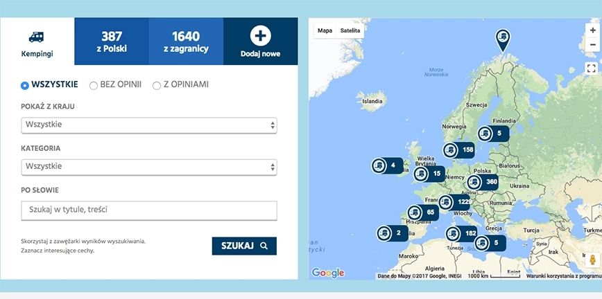 Ponad 300 nowych kempingów w naszej wyszukiwarce