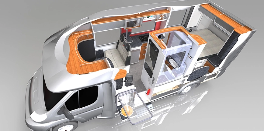 Kampervan z fotorealistycznych obrazów