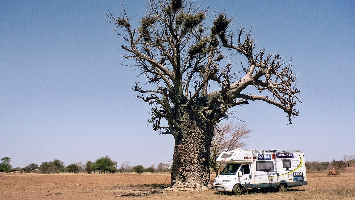 Burkina Faso, Wayen, baobab i kamper