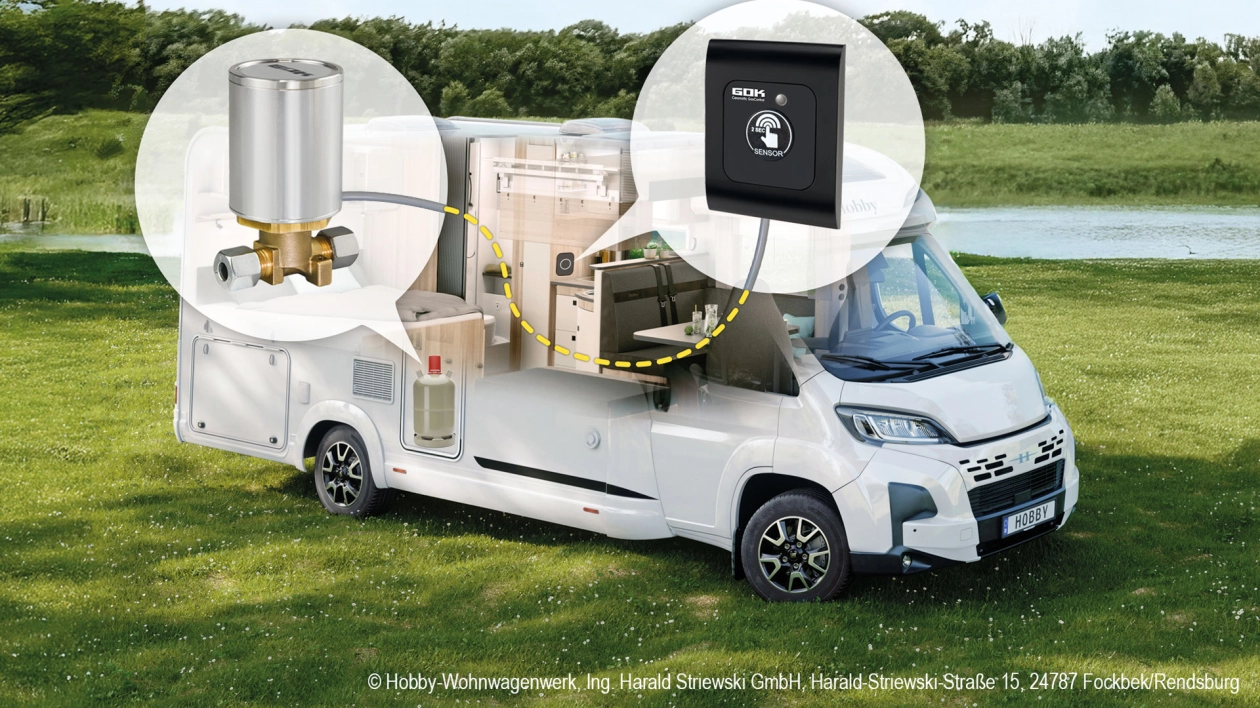 Przykład instalacji Caramatic GasControl na przewodzie niskiego ciśnienia, za reduktorem