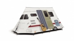 „Tow the Line” najbardziej przypomina przyczepę kempingową, namiot wygląda naprawdę bardzo realistycznie z każdej strony. Drzwi namalowane są z lewej strony, bo to namiot-przyczepa z Wielkiej Brytanii! - zdjęcie 8