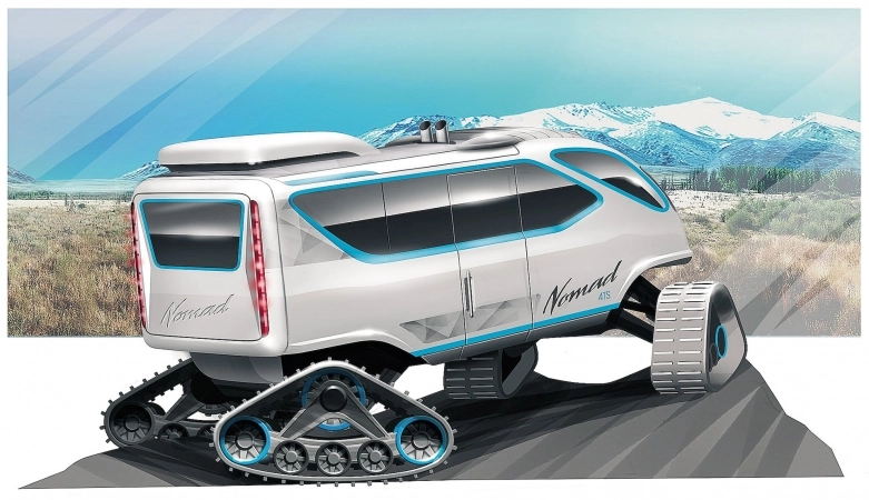 Futurystyczny kamper na... gąsienicach