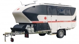 Przyczepa Kimberley Kamper Black Caviar Kruiser w wersji jednoosiowej i – droższej i ładniejszej – dwuosiowej - zdjęcie 4