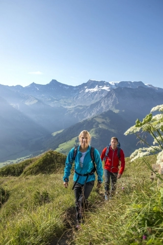 5. Piesza wędrówka ścieżką z Tschentenalp. W tle widoczna dolina Adelboden z Wildstrubel Fot. swiss-image.ch/Stephan Boegli - zdjęcie 5