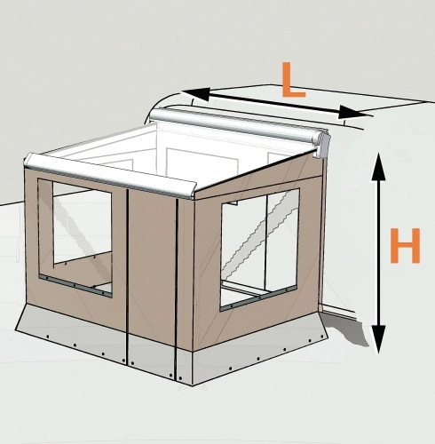 Wystarczy podać model markizy (jej długość) i wysokość zamocowania nad podłożem, by stanowiła szkielet  dla tak powstałego przedsionka - zdjęcie 3