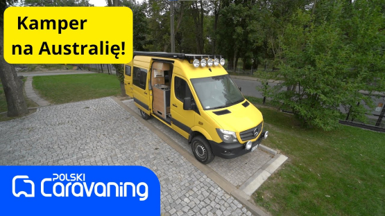 Wyprawowy kamper 4x4 na bazie Sprintera od WALDI CAMP płynie w kontenerze na pustynie do Australii.