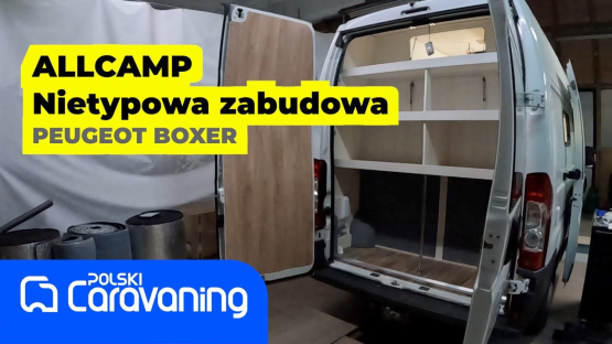Nietypowa zabudowa campervana na bazie Peugeot Boxer z przeznaczeniem dla dwóch osób.