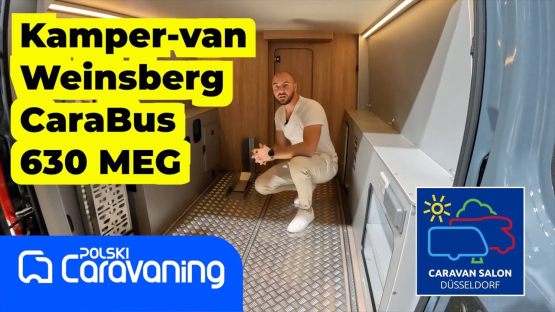 Kampervan Weinsberg CaraBus 630 MEG do przewożenia motoru- nowość na Caravan Salon Duesseldorf 2023.