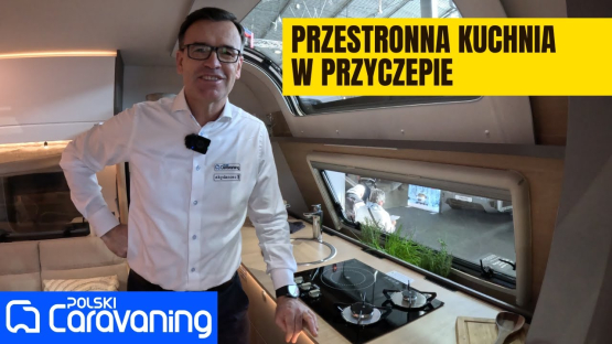 Duża przyczepa kempingowa dla 5 osób z namiotem dachowym w opcji- LMC Videro 580 D za 37500 Euro.