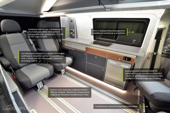                         Volkswagen T6 r.2018 wersja long – zabudowa kamper flex - wynajem, Kraków - zdjęcie 3
                        