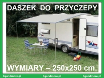                         DASZEK UNIWERSALNY DO POJAZDÓW KEMPINGOWYCH • PRZEDSIONEK • OSŁONA • MARKIZA / WYMIARY 250 x 250 cm.  - zdjęcie 2
                        