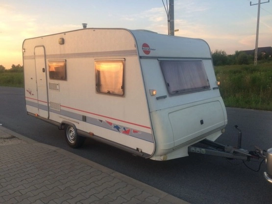                         Burstner z przedsionkiem. Stan BDB, sucha, czysta, 4-osobowa. DMC 1200 kg - zdjęcie 1
                        