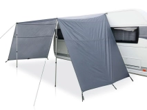                         DASZEK UNIWERSALNY ZE ŚCIANKAMI BOCZNYMI DO PRZYCZEPY KEMPINGOWEJ • PRZEDSIONEK • OSŁONA • MARKIZA / WYMIARY 220 + 250 + 220 x 240 cm. - zdjęcie 2
                        