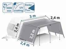                         DASZEK UNIWERSALNY ZE ŚCIANKAMI BOCZNYMI DO PRZYCZEPY KEMPINGOWEJ • PRZEDSIONEK • OSŁONA • MARKIZA / WYMIARY 220 + 300 + 220 x 240 cm. - zdjęcie 10
                        