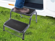                         SCHODEK METALOWY DWU-STOPNIOWY DO PRZYCZEPY KEMPINGOWEJ LUB KAMPERA / OBCIĄŻENIA 150 KG. - zdjęcie 1
                        