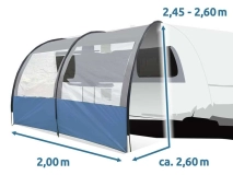                         DASZEK UNIWERSALNY DO POJAZDÓW KEMPINGOWYCH • PRZEDSIONEK LEKKI OTWARTY • ŚCIANKA • OSŁONA • MARKIZA / WYMIARY 200 x 260 x 245÷260 cm.  - zdjęcie 12
                        