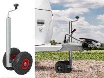                         KOŁO PODPOROWE MANEWROWE PODWÓJNE DO PRZYCZEPY KEMPINGOWEJ LUB TOWAROWEJ / OBCIĄŻENIE STATYCZNE DO 300 KG. - zdjęcie 1
                        