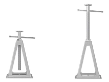                         PODPORY REGULOWANE Z ALUMINIUM DO PRZYCZEPY KEMPINGOWEJ • PODPORA • KOBYŁKA • STOJAK • SŁUPEK • STABILIZATOR / ZESTAW 4 SZTUKI / OBCIĄZENIE DO 900 kg NA 1 SZTUKĘ - zdjęcie 4
                        