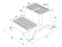                         SCHODEK DWU-STOPNIOWY Z TWORZYWA SZTUCZNEGO DO PRZYCZEPY KEMPINGOWEJ LUB KAMPERA / OBCIĄŻENIA - 150 KG. - zdjęcie 5
                        
