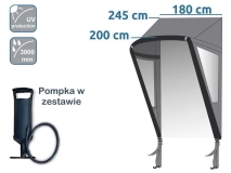                         PRZEDSIONEK • MARKIZA • DASZEK UNIWERSALNY ZE STALAŻEM PNEUMATYCZNYM NAD DRZWI PRZYCZEP KEMPINGOWYCH LUB KAMPERA / WYMIARY 180 x 80 x 200 cm. - zdjęcie 7
                        