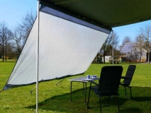                         ŚCIANKA UNIWERSALNA PRZEDNIA TYPU SUN+WIND+RAIN BLOCKER DO MARKIZY W POJAZDACH KEMOINGOWYCH • OSŁONA • MARKIZA / WYMIARY 240 x 200 cm. / RÓŻNE  ROZMIARY - zdjęcie 3
                        