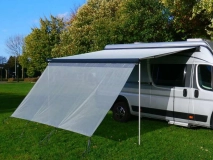                        ŚCIANKA UNIWERSALNA PRZEDNIA TYPU SUN+WIND BLOCKER DO MARKIZY W POJAZDACH KEMOINGOWYCH • OSŁONA • MARKIZA / WYMIARY 240 x 200 cm. / RÓŻNE  ROZMIARY - zdjęcie 1
                        
