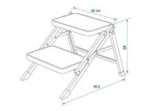                         SCHODEK DWU-STOPNIOWY METALOWY SKŁADANY DO PRZYCZEPY KEMPINGOWEJ LUB KAMPERA • STOPIEŃ / WYSOKOŚĆ STOPNIA 40 cm. / OBCIĄŻENIE DO 150 KG - zdjęcie 6
                        