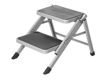                         SCHODEK DWU-STOPNIOWY METALOWY SKŁADANY DO PRZYCZEPY KEMPINGOWEJ LUB KAMPERA • STOPIEŃ / WYSOKOŚĆ STOPNIA 40 cm. / OBCIĄŻENIE DO 150 KG - zdjęcie 2
                        