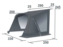                         PRZEDSIONEK UNIWERSALNY LEKKI DO PRZYCZEPY KEMPINGOWEJ • NAMIOT • OSŁONA • DASZEK • MARKIZA / WYMIARY 330 x 250 x 245 cm. / POWIERZCHNIA PODŁOGI - 8,25 m² / RÓŻNE WIELKOŚCI - zdjęcie 10
                        