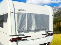                         MARKIZA UNIWERSALNA NAD PRZEDNIE LUB TYLNE OKNO ORAZ WEJŚCIE DO PRZYCZEPY KEMPINOWEJ • OSŁONA TERMICZNA • DASZEK / WYMIARY - 140 x 70 CM. / RÓŻNE SZEROKOŚCI - zdjęcie 2
                        