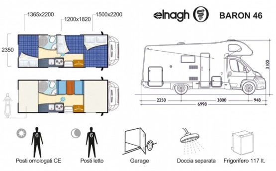                         Kamper 6 osobowy Fiat Dukato Elnagh Baron 46 - zdjęcie 7
                        