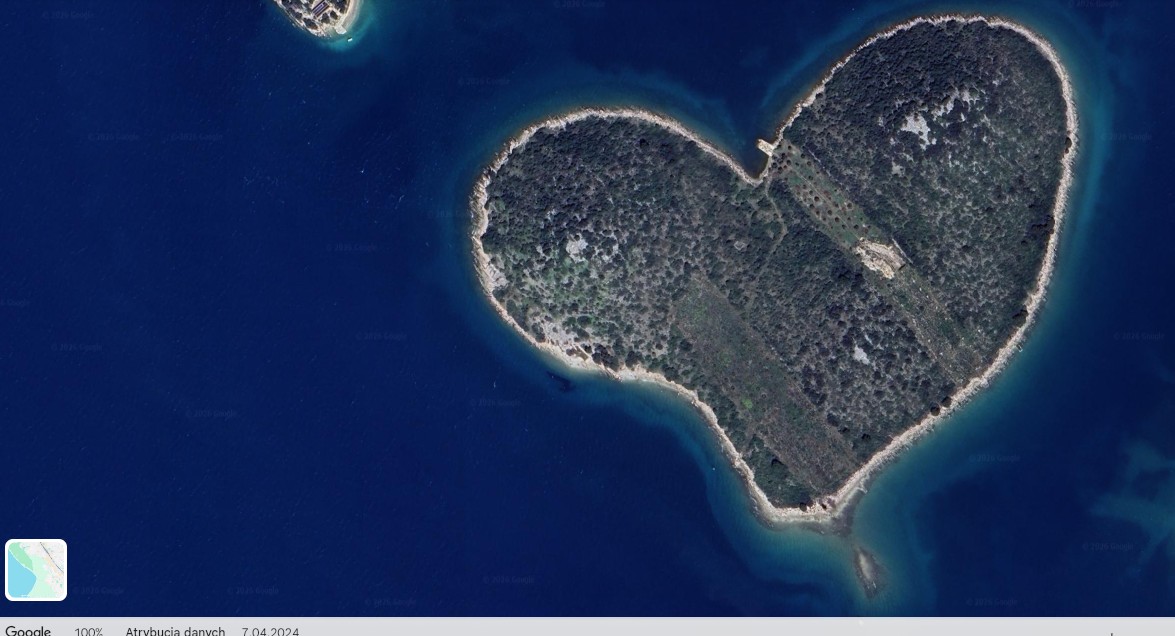 Galešnjak_chorwacja_wyspa w kształcie serca