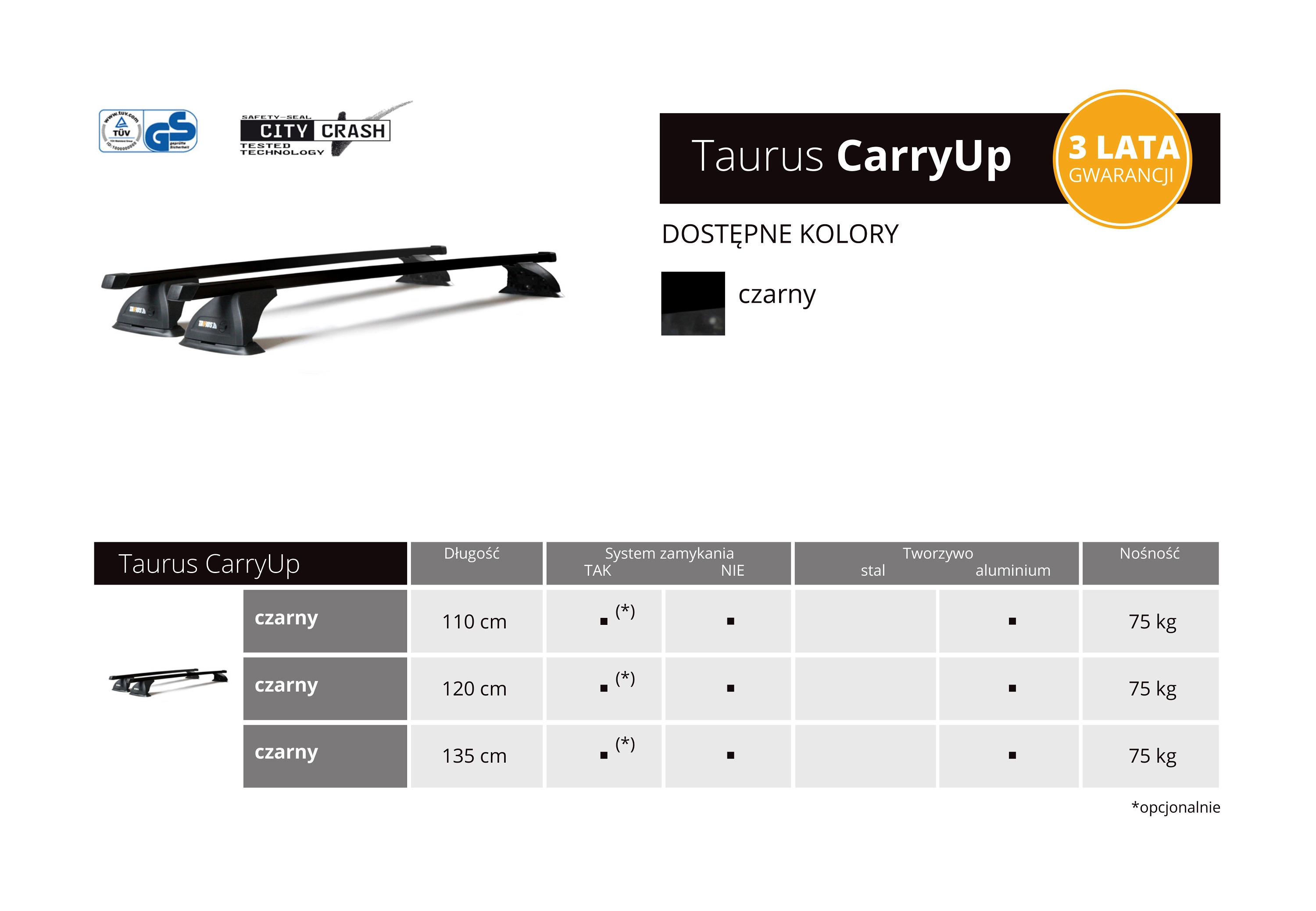 Nowe bagażniki bazowe Taurus CarryUp 2
